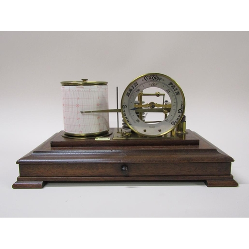 35 - An early 20c barograph retailed by Stewart of Limerick.  The aneroid movement has an eight fold bell... 