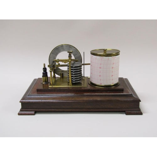 35 - An early 20c barograph retailed by Stewart of Limerick.  The aneroid movement has an eight fold bell... 