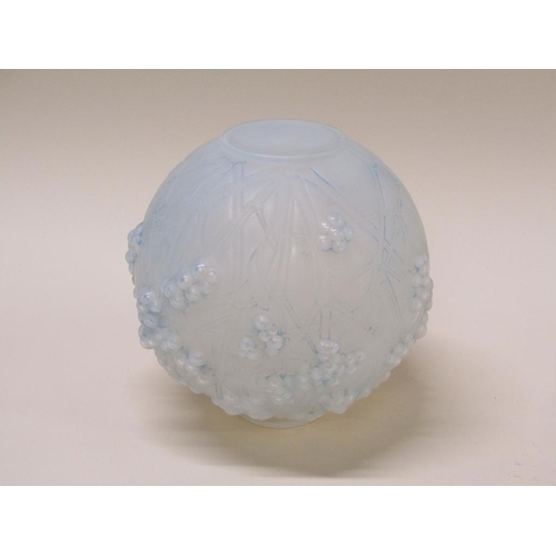 169 - A 1920's Lalique Druide vase of globular form, blue tinted, signed to base 'R Lalique France 937', 1... 