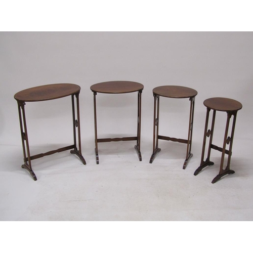 282 - An Edwardian figured mahogany quartetto of occasional tables, 52cm w.