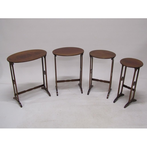 282 - An Edwardian figured mahogany quartetto of occasional tables, 52cm w.