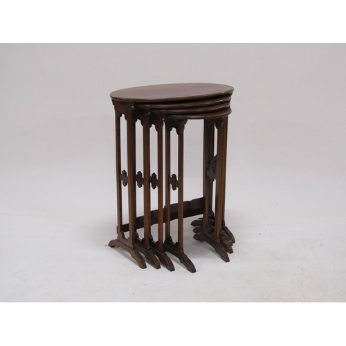 282 - An Edwardian figured mahogany quartetto of occasional tables, 52cm w.