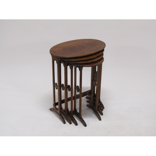 282 - An Edwardian figured mahogany quartetto of occasional tables, 52cm w.