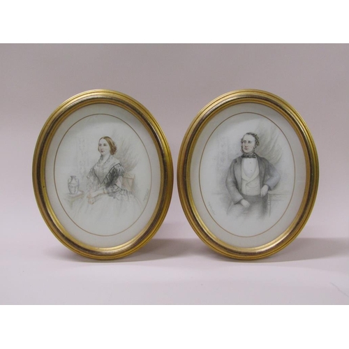 234 - M.A Wardlow- Pair, Portraits of a lady and gentleman, c.1890, each oval framed and glazed, 24cm x 19... 