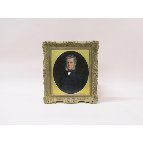 255 - James Digman Wingfield 1832/1872 - Portrait of a gentleman, oval framed, signed in mono JDW 1869, oi... 