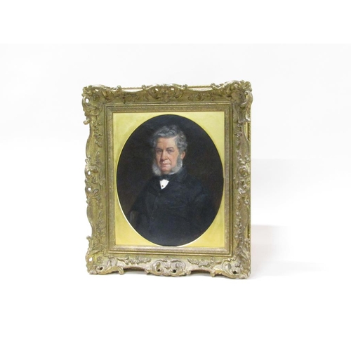 255 - James Digman Wingfield 1832/1872 - Portrait of a gentleman, oval framed, signed in mono JDW 1869, oi... 