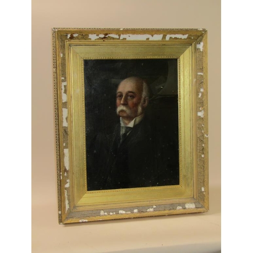 260 - M Richards - Early 20c portrait of a gentleman, signed oil on canvas, framed and glazed, 60cm x 44cm... 