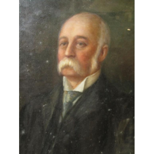 260 - M Richards - Early 20c portrait of a gentleman, signed oil on canvas, framed and glazed, 60cm x 44cm... 