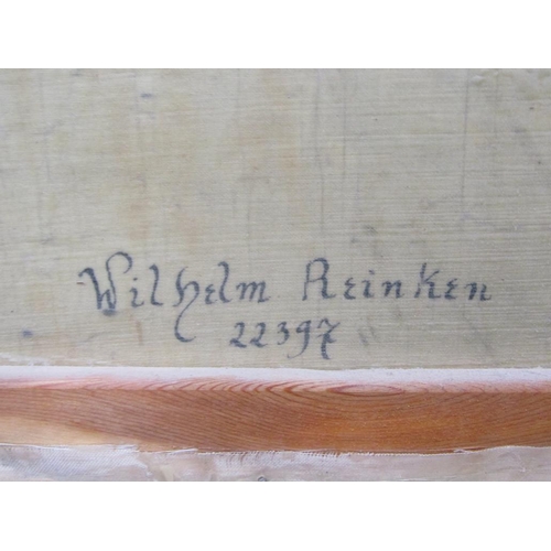 263 - Wilhelm Reinken No.22397 - In memory of German Prisoner of War, oil on velum, dated 25.1.46 USA, sig... 