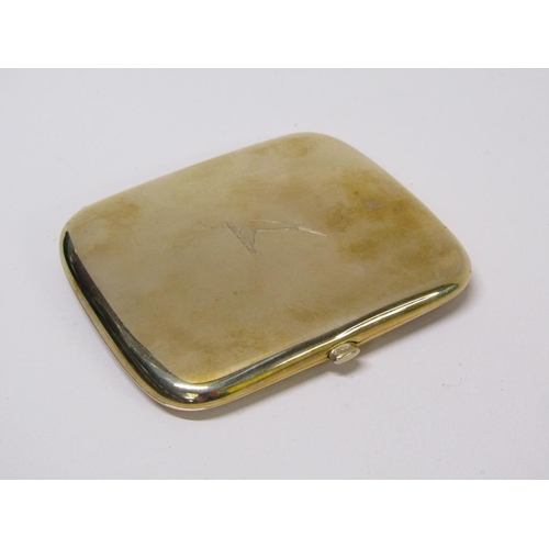 88 - An early 20c 9ct gold hallmarked cigarette case, engraved crest to front, 76g.