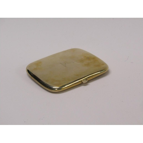 88 - An early 20c 9ct gold hallmarked cigarette case, engraved crest to front, 76g.