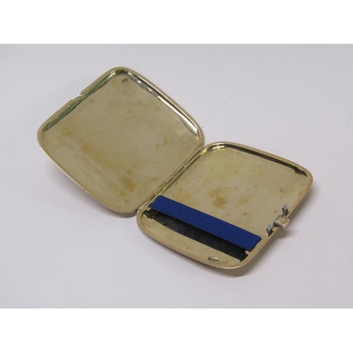 88 - An early 20c 9ct gold hallmarked cigarette case, engraved crest to front, 76g.