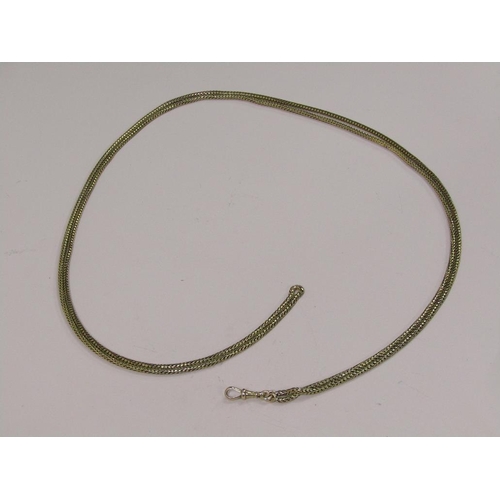 89 - A 15ct gold snake chain long guard chain, 154cm l, 82g.