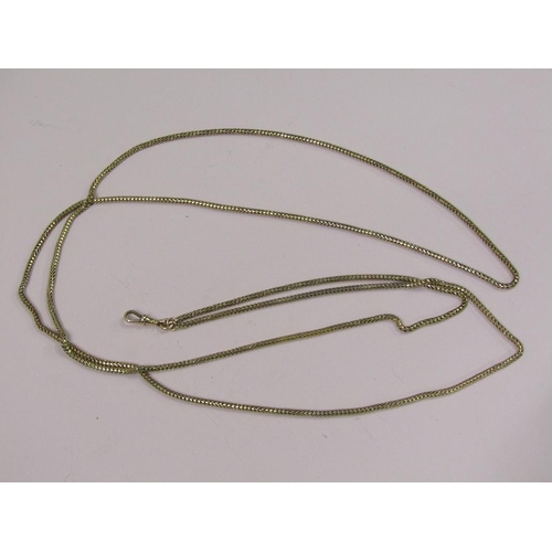 89 - A 15ct gold snake chain long guard chain, 154cm l, 82g.