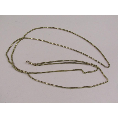 89 - A 15ct gold snake chain long guard chain, 154cm l, 82g.