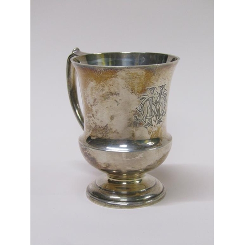 121 - An Edwardian silver tankard, Birmingham 1908, 4.2ozt, 10cm h.