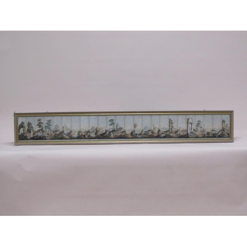 225 - A 19c panoramic view of Italian Mediterranean  with monuments,people and coastal boats, composed in ... 