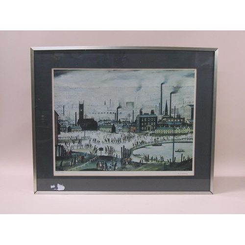 232 - L.S Lowry 1944 - An industrial town, limited edition coloured print 23/500, signed in pencil, framed... 