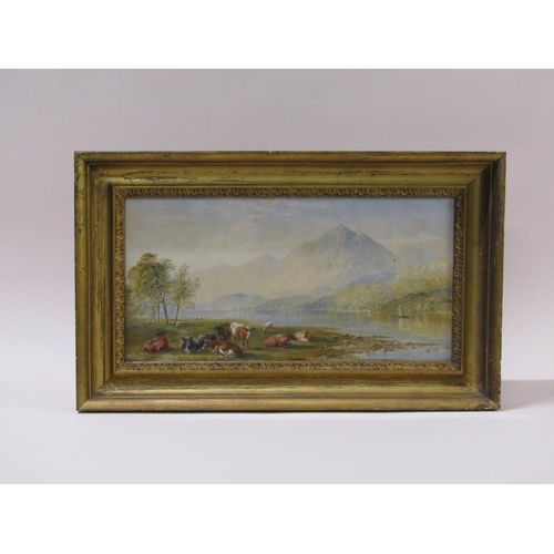 238 - C. Pearson 1871 - Cattle resting beside a loch, signed and dated watercolour, framed and glazed, 20c... 