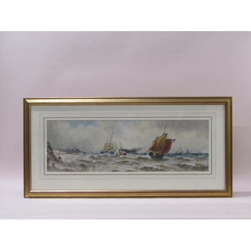 240 - Thomas Bush Hardy - Crail, Scotland, signed and titled watercolour, framed and glazed, 24cm x 74cm.