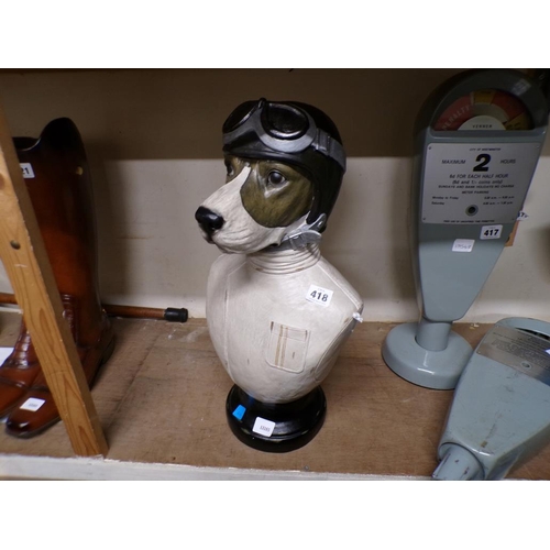 418 - DOG RACING CAR DRIVER BUST