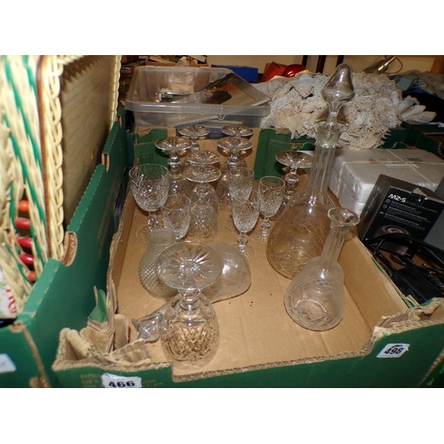 466 - BOX OF CRYSTAL GLASSWARE