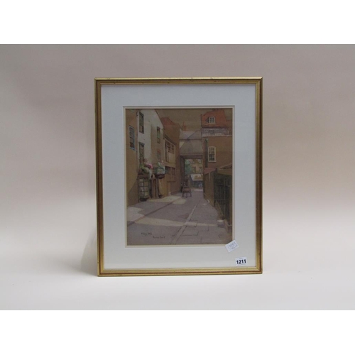 1211 - MARY HILL - PERRINS COURT, SIGNED AND TITLED WATERCOLOUR, F/G, 37CM X 28CM