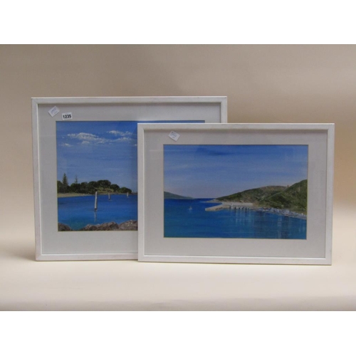 1235 - JOHN HEYWOOD, CAMP COVE, SYDNEY HARBOUR AND THE HARBOUR FOURNI OIL PAINTINGS.  F/G 30 x 45 cms EACH