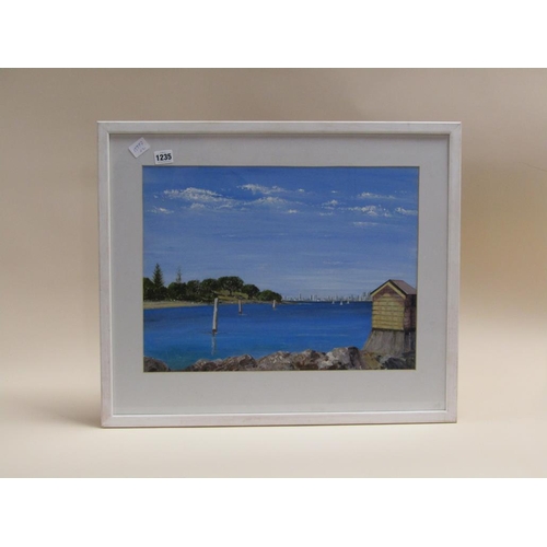 1235 - JOHN HEYWOOD, CAMP COVE, SYDNEY HARBOUR AND THE HARBOUR FOURNI OIL PAINTINGS.  F/G 30 x 45 cms EACH