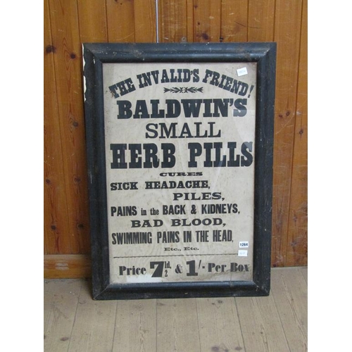 1264 - FRAMED BLACK AND WHITE  - 19C ADVERTISING POSTER, THE INVALIDS FRIEND