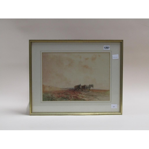 1267 - C.B. YATES - HORSE DRAWN CART, SIGNED WATERCOLOUR, F/G, 25CM X 34CM