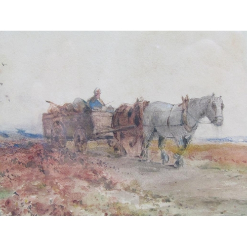 1267 - C.B. YATES - HORSE DRAWN CART, SIGNED WATERCOLOUR, F/G, 25CM X 34CM