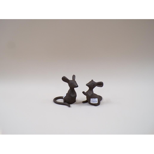 1332 - TWO METAL FIGURES OF MICE