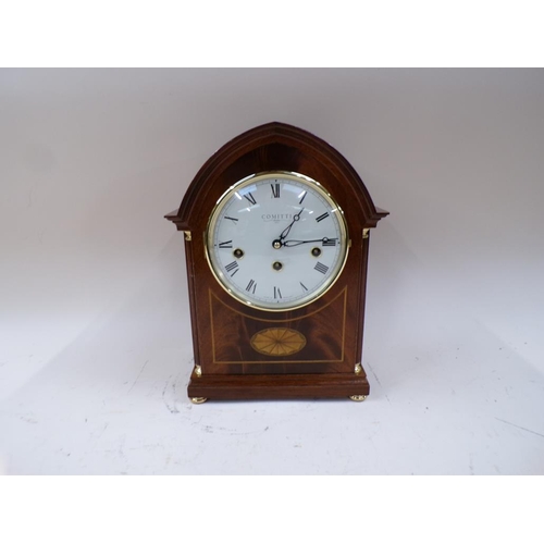 1434 - COMMITTI OF LONDON MAHOGANY CASED MANTEL CLOCK 31cms H