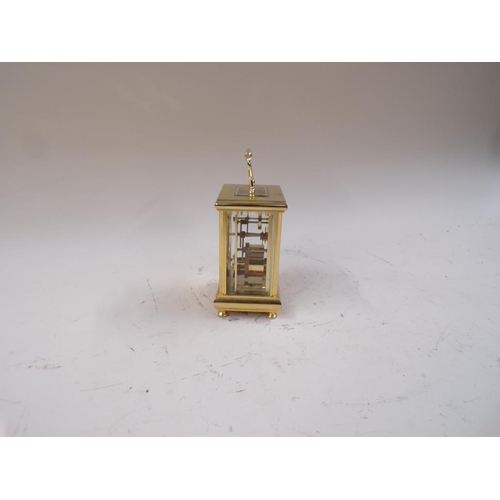 1441 - THOMAS BRAITHWAITE OF LONDON BRASS CASED CARRIAGE CLOCK 16cms H