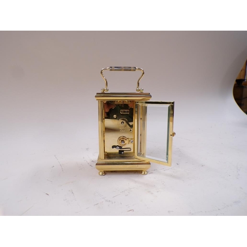 1441 - THOMAS BRAITHWAITE OF LONDON BRASS CASED CARRIAGE CLOCK 16cms H