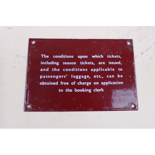 1453A - RAILWAY ENAMEL SIGN 15cms W