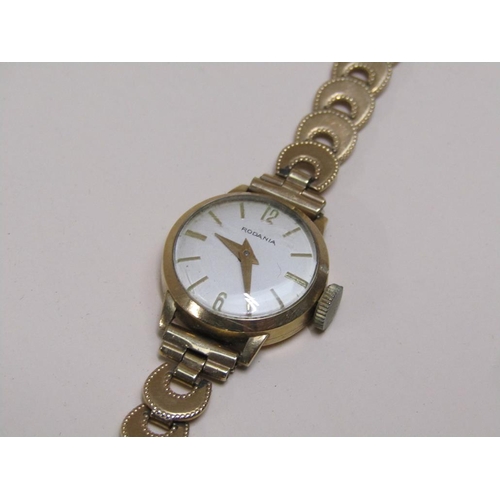 1472 - 9ct GOLD LADIES RODANIA WATCH, TOTAL WEIGHT 12.7g