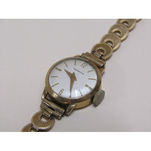 1472 - 9ct GOLD LADIES RODANIA WATCH, TOTAL WEIGHT 12.7g