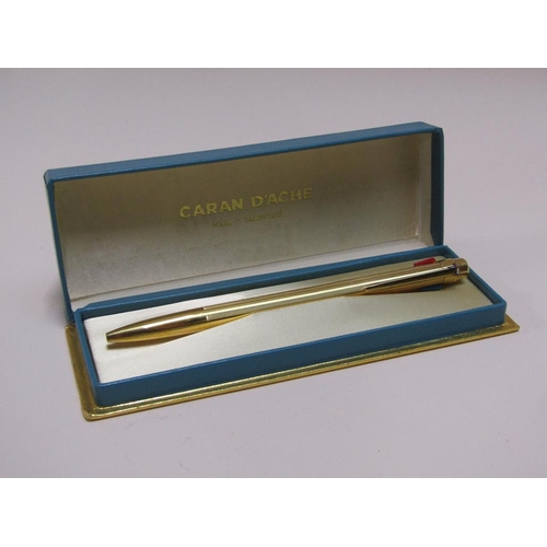 1485 - CARAND'ACHE GOLD PLATED BI COLOURED PEN