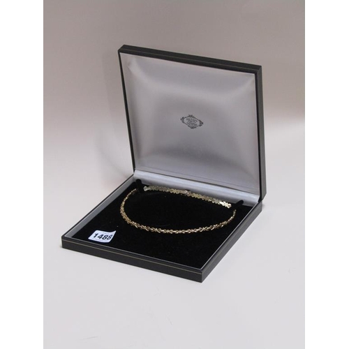 1488 - 9ct GOLD HUGS AND KISSES NECKLACE, 43cms L - 22.3g