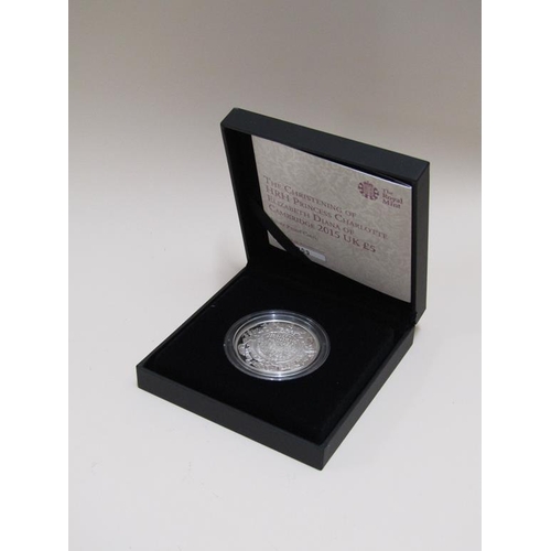 1507 - ROYAL MINT CHRISTENING OF HRH PRINCESS CHARLOTTE ELIZABETH DIANA OF CAMBRIDGE UK £5 SILVER PROOF COI... 