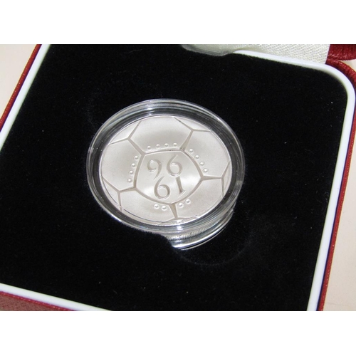 1518 - THREE 1996 UK SILVER PROOF £2 COIN CELEBRATION OF FOOTBALL