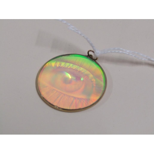 1534 - GOLD MOUNTED HOLOGRAPHIC ALL SEEING EYE PENDANT