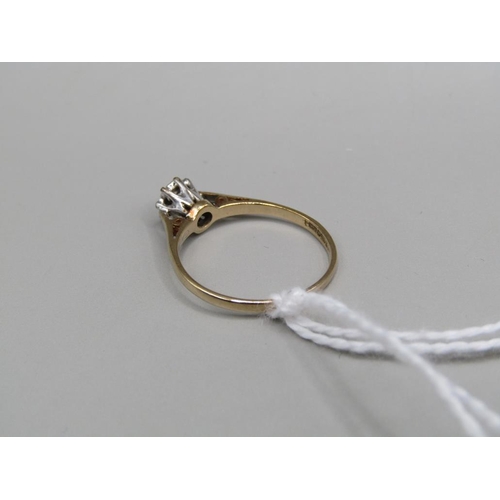 1567 - 9ct GOLD DIAMOND SOLITAIRE RING SIZE J