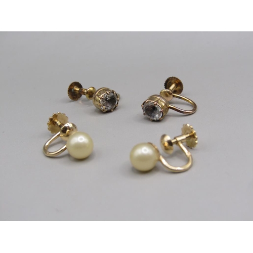 1591 - TWO PAIRS OF 9ct GOLD EARRINGS, 3.8g