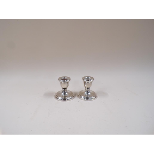 1715 - PAIR OF SQUAT SILVER CANDLESTICKS