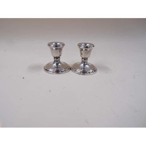 1715 - PAIR OF SQUAT SILVER CANDLESTICKS