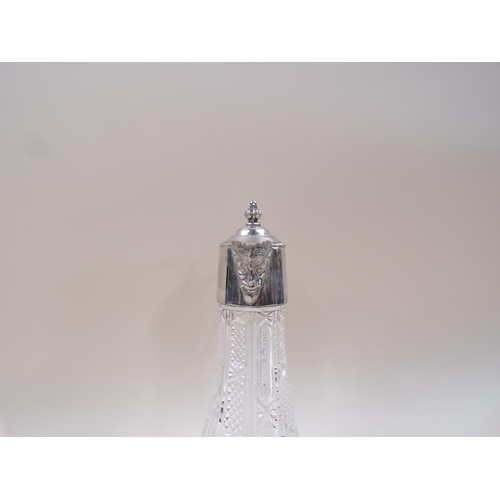 1721 - SILVER PLATED CUT GLASS CLARET JUG