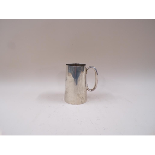 1722 - JAMES DIXON AND SON SILVER TANKARD WITH GLASS BASE DATED SHEFFIELD 1935, 12.5ozt TOTAL WEIGHT